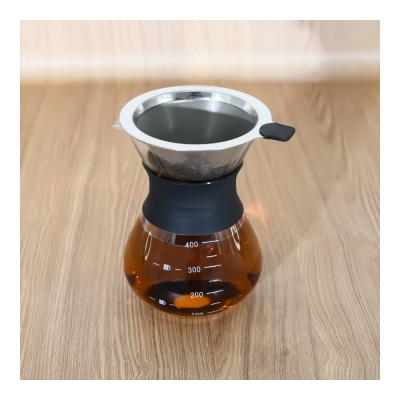 China 400ml Filter Coffee Kettle Heat Resistant Reusable Reusable Coffee Filter Drip Device and Manual Make Coffee Pot by Hand for sale