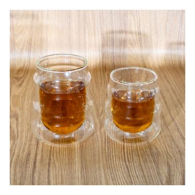 China 200ml 300ml High Borosilicate Glass Coffee Cup Sustainable Wine Cup Double Wall Wine Glass Cups for sale