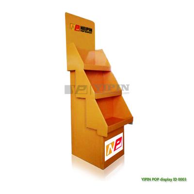 China Promotional Three-Layer Trapezium Paper Display Stands Moisture-Proof Supermarket Pop Up Display Stand Paper Honeycomb Pop Display Stand for sale