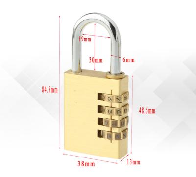 China Brass Hard Locker Door Locker Storage Safe Lock Colorful Combination Padlock With 4 Digit 84*38*13mm for sale