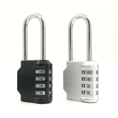 China Gym Locker Padlock Keyless Outdoor Waterproof Combination Lock 4 Digit Long Zinc Alloy Shack for sale