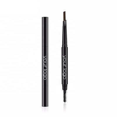 China Private Label Waterproof Makeup Brown Dual Head Automatic Eyebrow Pencil With Brush Eyebrow Pencil for sale