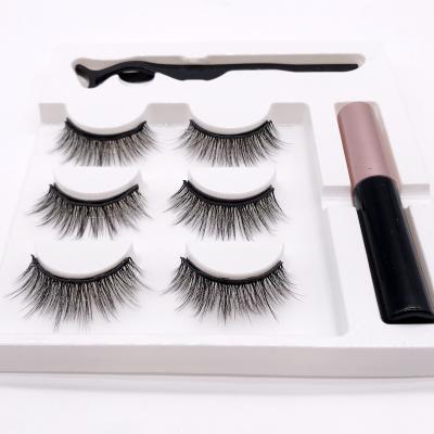 China 3D Mink Eyelash Magnetic Eyelash Kit Magnetic Eyeliner Natural Private Label Eyelashes for sale