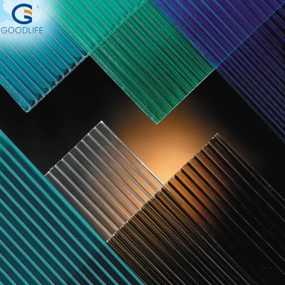 China 8mm Strong Twin-wall 2 Layer Polycarbonato Polycarbonate Hollow Sheet for sale