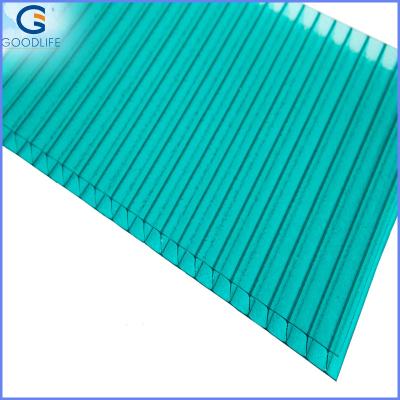 China Strong Twin-wall Structure Agrucultural Polycarbonare Rectangular Sheet For Greenhouse Width 2100 for sale