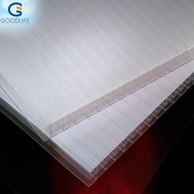 China 18 mm strong triple-wall 3 wall three layers polycarbonate policarbonato PC hollow sheet panel for sale