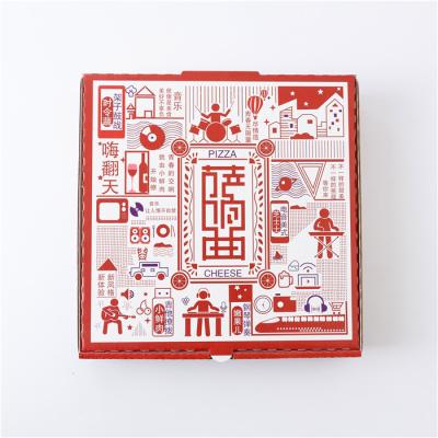 China New Style Recycled Materials 2022 Maniac Custom Size Printing Folding Corrugated Standard Pizza Paper Box for sale