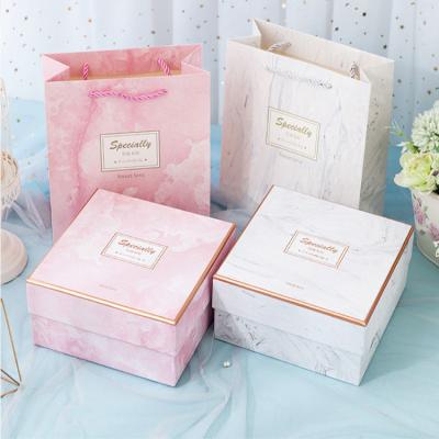 China Free Sample Materials High Quality Logo Recycled Marble Gift Packaging Box White Printing Gift Box With Lid for sale