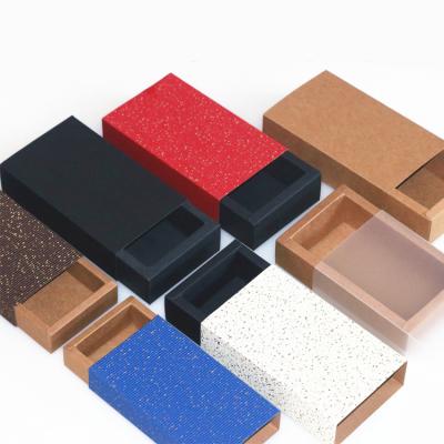 China Recycled Materials Hot Sale Rectangle Slide Drawer Multicolor Paper Box Recycle Small Kraft Paper Box for sale