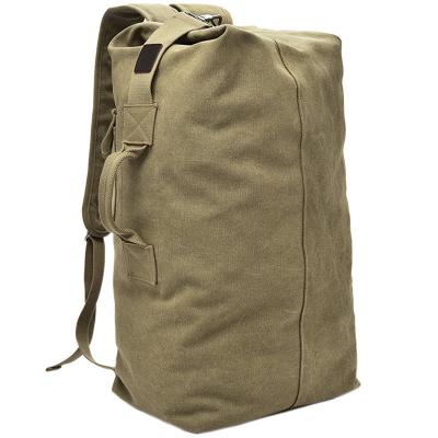 China Wholesale Fashion Gym Outdoor Tactical Canvas Backpack Men Khaki Travel Sports Custom Casual Rucksack Sports Backpacks Vintage for sale