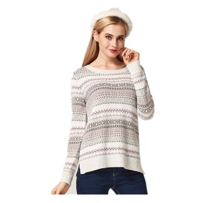 China Anti-Shrink 2017 multi color jacquard pullover woman sweater for sale