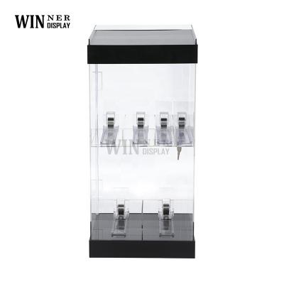 China Custom Design New Design Perspex Retail Store Showcase Custom Display Case 2 Tires Acrylic Tablet Counter Display Stand For Vapes for sale