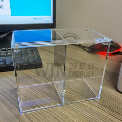 China Custom waterproof high perspex small toy display case glossy two parts transparent acrylic box with magnetic lid for sale