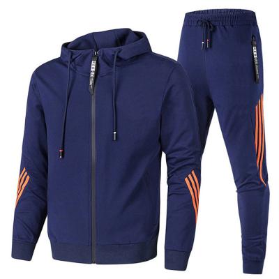 China 2022 QUICK DRY spring and autumn non-printing zipper activewear men's sports suit casual hooded sweatsuit for sale