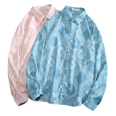 China 2021 New CIA Shirt QUICK DRY Flower Cashew Flower Casual Loose Casual Long Sleeve Shirt for sale