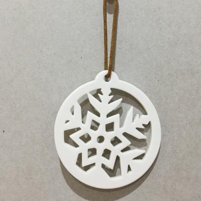 China 2022 Porcelain Christmas Sublimation Ceramic Ornament for sale