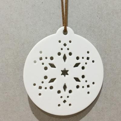 China Porcelain 3.5 inch white porcelain ceramic ornament for sublimation for sale