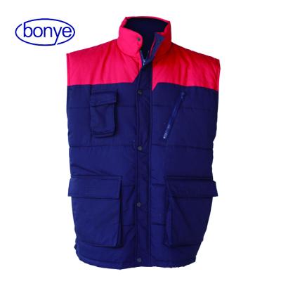 China Custom Sleeveless Work TC Padded Blue Vest for sale