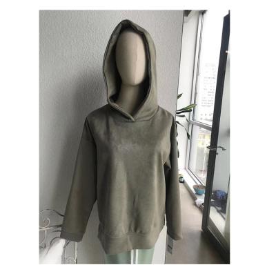 China 2021 Anti-wrinkle China Manufacturer Vintage Men Women Apparel Faux Suede Hoodie for sale