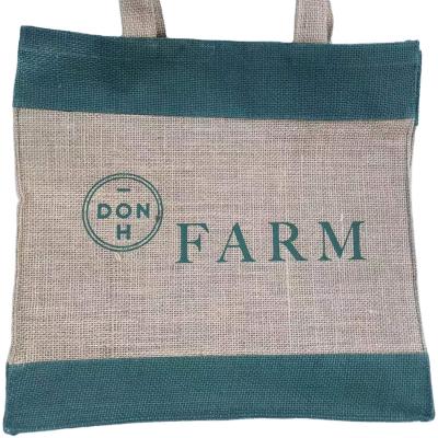 China Eco Friendly Jute Handled Shopping Bag With Logo Cheap Custom Printed Recyclable Tote Style Customized Unisex Fabric for sale