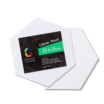 China Wholesale Artist Paint 280g Hexagon Shape White Stretched Canvas Boards Cotton Paint Canvas 6 Pack for sale