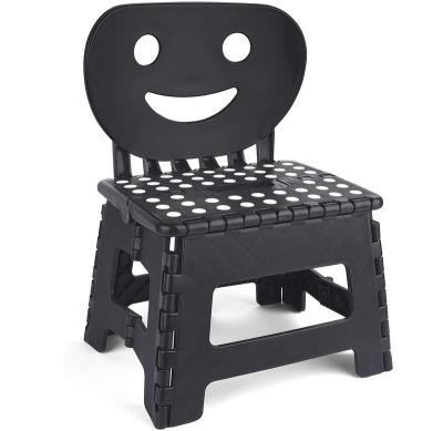 China Modern Smiley Backrest Plastic Foldable Step Stool For Kids Toddler Adjusts Bathroom Bedroom Living Outdoor School Foldable Stool for sale