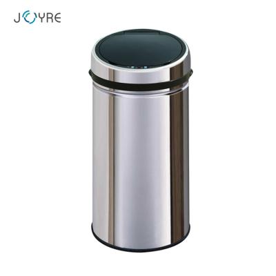 China Touch Free Round 13 Gallon Sensor Stainless Steel Automatic Trash Can Sustainable for sale