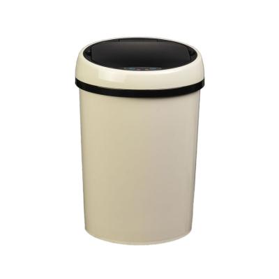 China Sustainable Household Bathroom Kitchen Electronic Round 9Lwhite Sensor Plastic Recycle Industrial Sanitary Waste Bin for sale