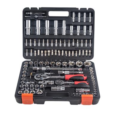 China 108 PCS 24T Quick Release Ratchet Set Torx Socket Wrench Auto Repair Tools Kit Box For Machine 1/2