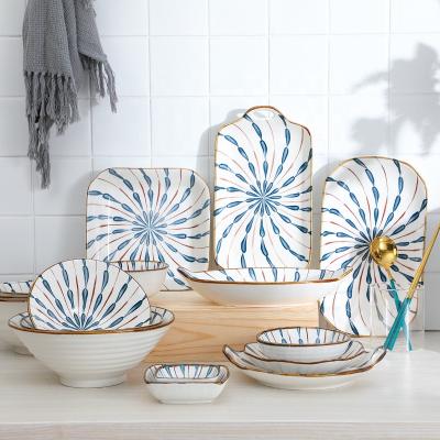 China Viable Ceramic Dishes Sets Dinnerware Soup Salad Rice Pasta Porcelain Plates Dinnerware Dinner Dish Set for sale