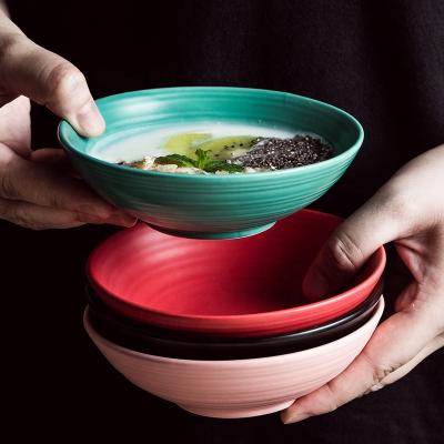 China Nordic Ceramic 5inch Bowl Viable For Home Matte Frosted Dessert Sweetmeats Soup Rice Noodle Bowl Salad Dessert Bowl Porcelain Tableware for sale