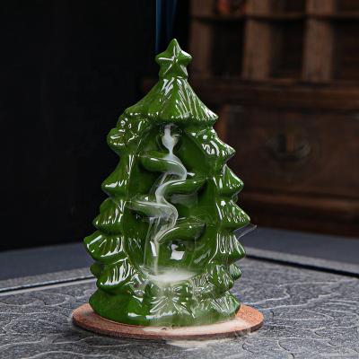 China Best Chinese Christmas Gift Ceramic Incense Censer, Aromatherapy Cones Holder Backflow Censer, Christmas Tree Censer for sale