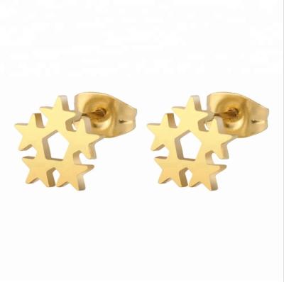 China Customized Earring Surgical Stainless Steel Titanium Silver Gold Black Plated Star Stud Earrings for sale