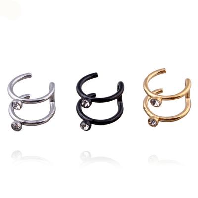 China Wholesale Personality Punk Stainless Steel Non Pierced Ear Clip Cuff Earrings for sale