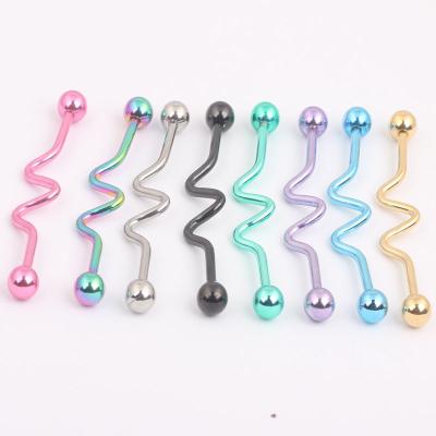 China Fashion body piercing jewelry industrial barbell earrings on hot sale for sale