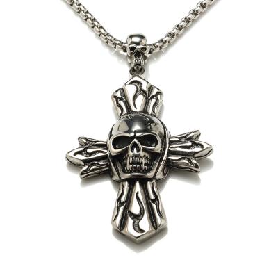 China Hot sale big cross stainless steel necklace men body jewelry necklace for sale