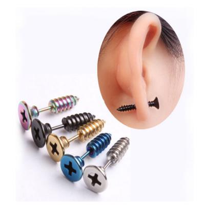 China Pendiente piercing unisex gótico del oído del estilo del acero inoxidable 5 de los colores del perno prisionero de los hombres punkyes de los pendientes de la roca punky de la joyería en venta