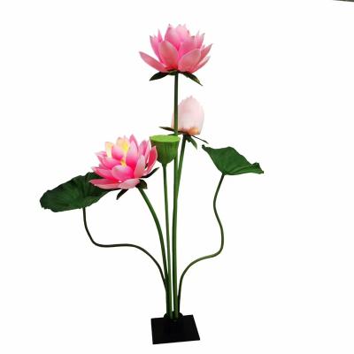 China Warehouse LED simulation lotus lamp for garden decoration for sale