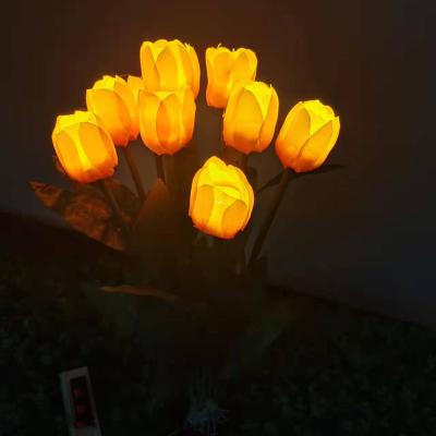 China Regular Shine or Color Changing Outdoor Artificial Led Rose Flower Lights Christmas Garden Decoration Led Flowers Lamp for sale