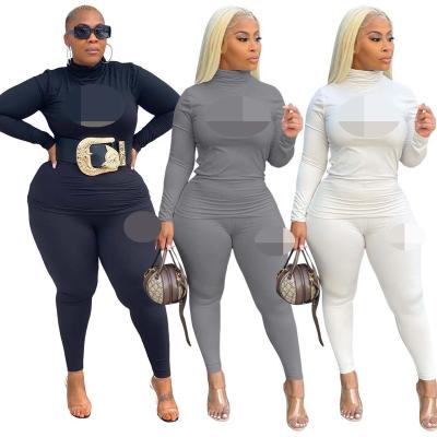 China L6075 QUICK DRY plus size XL-5XL new arrival women's casual solid color printing letter 2022 n**k long sleeve slim two-piece sets tracksuit for sale