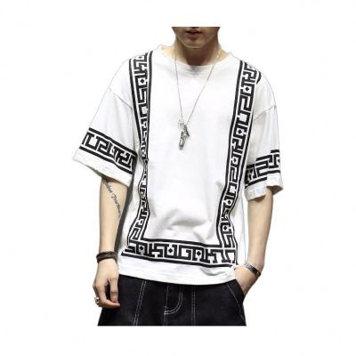 China White Anti-Wrinkle Streetwear T-shirt Men Shapes Funny T-shirt Men Half Sleeve Hip Hop T-shirt Men's T-shirt Summer 2019 5XL for sale