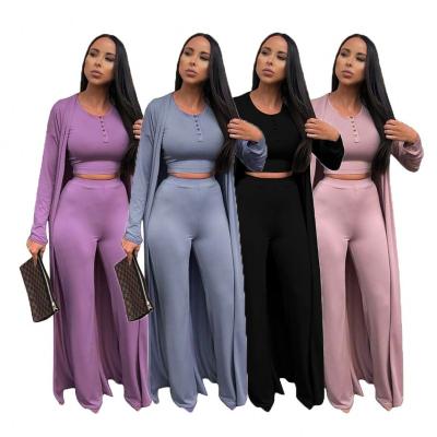 China Fashion pure color breathable temperament of Europe and the United States qiu style of the new is women's recreational wear 3 pieces for sale