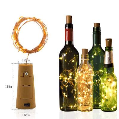 China Holiday Lighting DIY Party Christmas Wine Bottle Fairy Lights with Cork String Ligh Battery Operated LED Cork Shape Copper Wire Fairy for sale