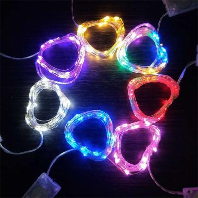 China Holiday Party Garden Christmas Tree Decoration LED Dry Battery Battery Operated Fairy LED Fairy Button Coin Copper Wire LED String Light for sale