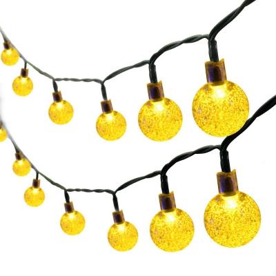 China Indoor and outdoor lead light string Christmas crystal ball curtain light for garden patio decoration, for sale