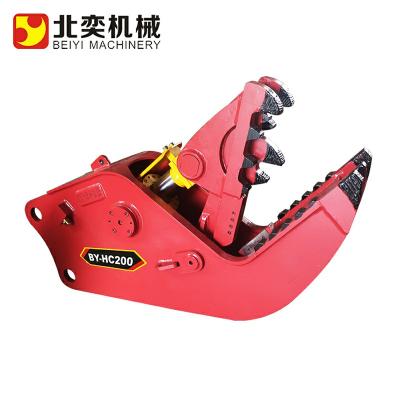 China Crawler Excavator Attachments Pulverizer Hydraulic Demolition Crusher Rotating Hydraulic Chute Shears for sale