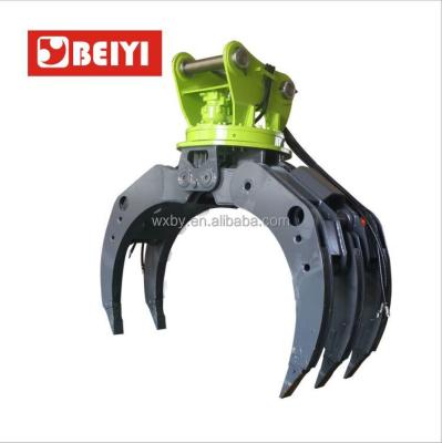 China Versatile Applications 360 Rotary Hydraulic Wood Clamp Rotary Excavator Grapple Grapple Timber Rotating Grapple, Log Grapple, Rock Grapple Attachment for sale