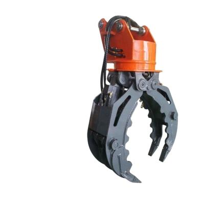 China Versatile Applications 4-50T Hydraulic Excavator Use ISO CE Grapples 360 Degree Rotating Rock Grab Log Grapple For Falling for sale