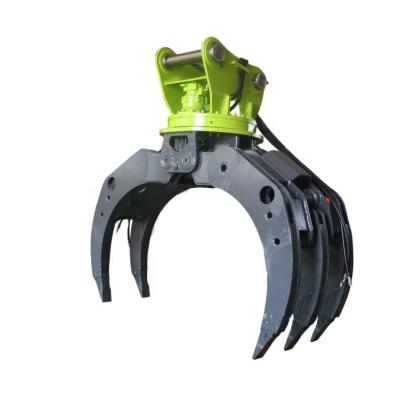 China Versatile Applications Excavator Attachment Light Weight But Powerful Hydraulic Rotary Grab Timber Timber Grapple Rotating Log Grab 360 Grab Rock Grapple for sale