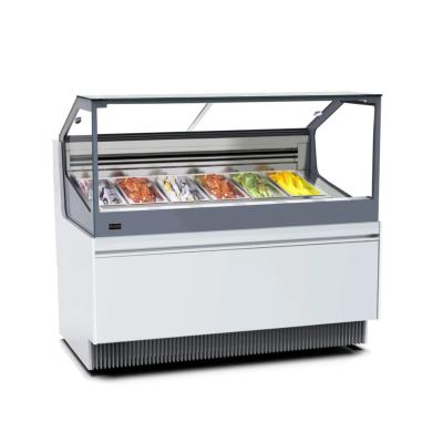 China Single-temperature Gelato Freezer Counter Top Ice Cream Display Dessert Retail Store Gelato Popsicle Ice Cream Display Freezers for sale